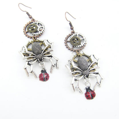 Pendientes steampunk Araña