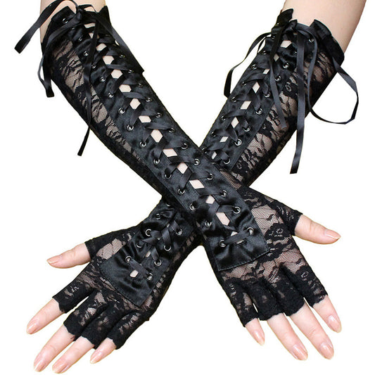 Guantes negros largos