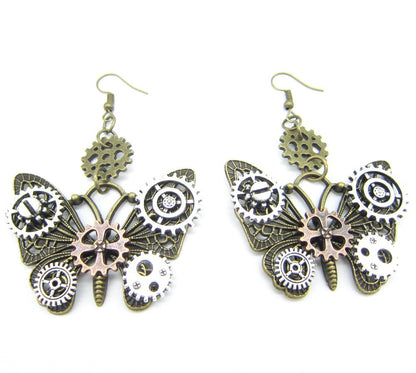 Pendientes steampunk Mariposa