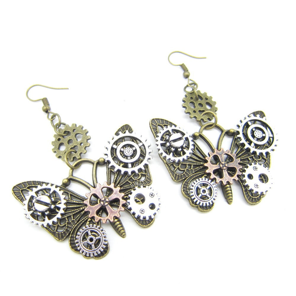 Pendientes steampunk Mariposa