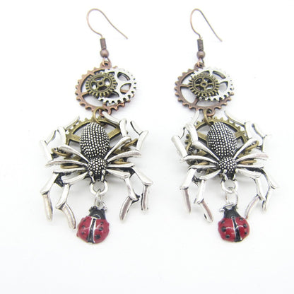 Pendientes steampunk Araña