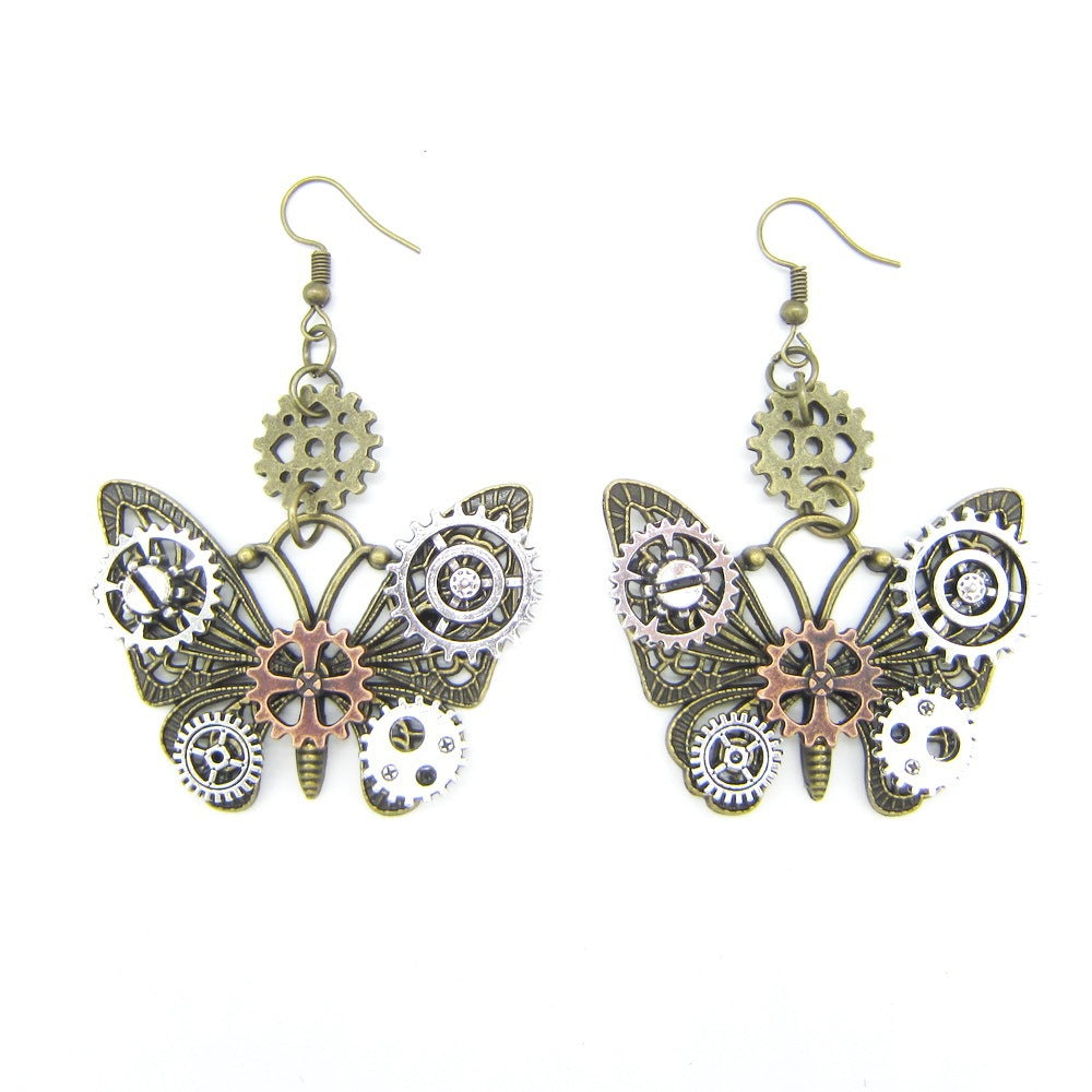 Pendientes steampunk Mariposa