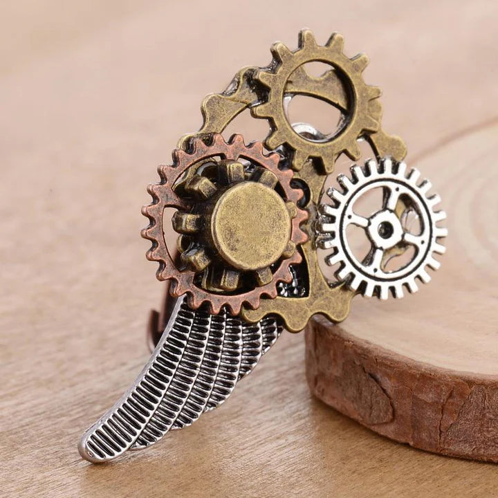 Anillo de alas steampunk